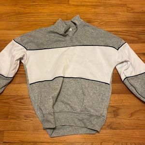 Grey and blue sweatshirt